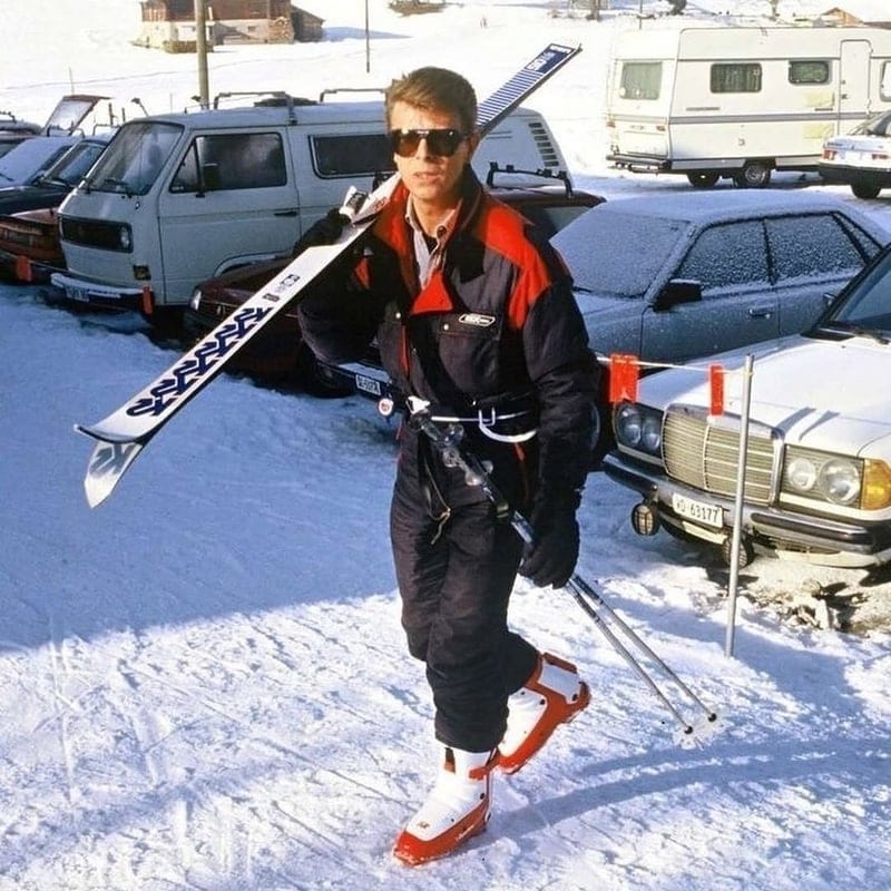 David Bowie et Iman à Gstaad, au début de l’année 1993.