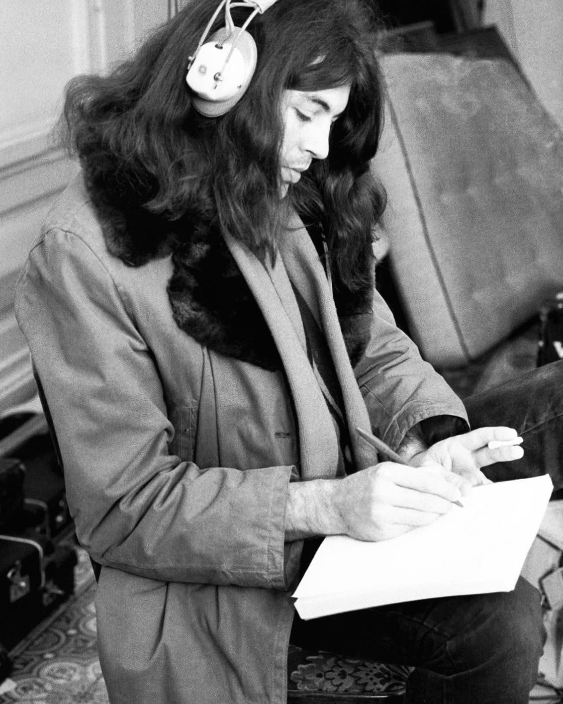 L’écriture au Grand Hôtel, pendant les sessions de décembre 1971.