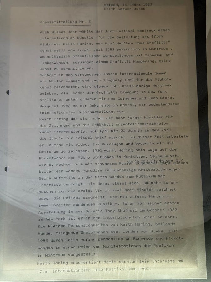 Un document du dossier de préparation de la venue de 1983.
