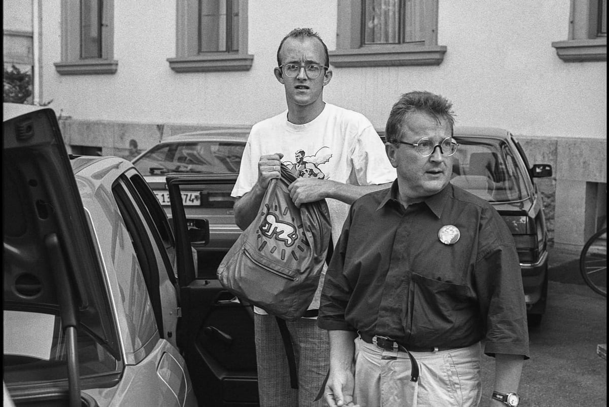 Keith Haring et Pierre Keller à Montreux. Photo Edouard Curchod.