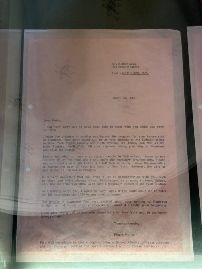 La lettre de Pierre Keller à Keith Haring, 24 mars 1983.