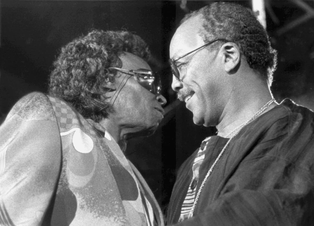 Miles Davis et Quincy Jones au Montreux Jazz Festival, juillet 1991, dernier concert du trompettiste.