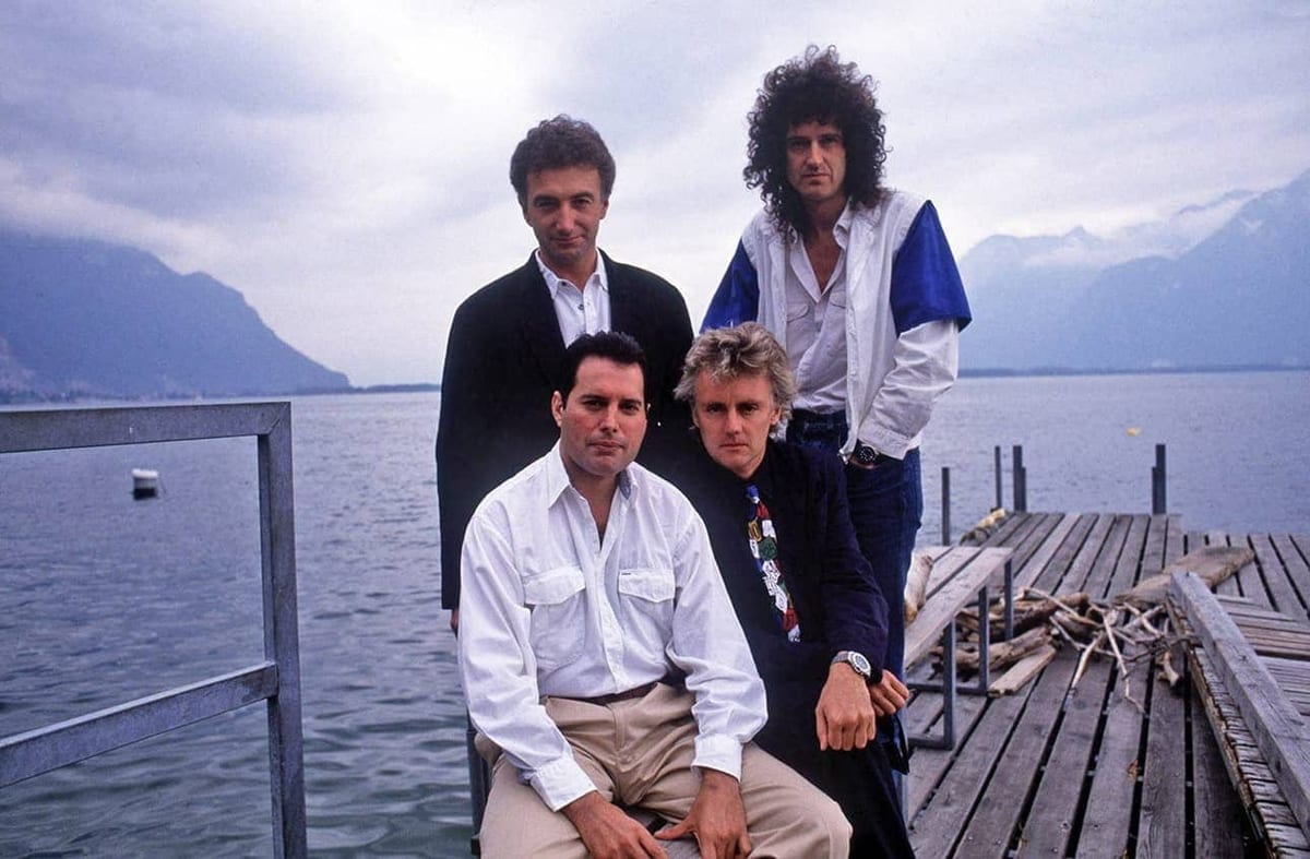 Queen sur le Ponton du Casino, au bord du Léman (1988).